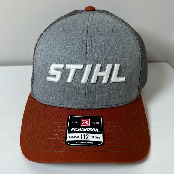 Brand New STIHL Gray and Brown Richardson Trucker Hat - Picture 1 of 7